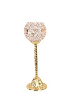 Kristal Şapka Gold Metal Şamdan Saray Model Elektrikli