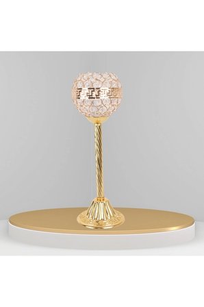 Kristal Şapka Gold Metal Şamdan Saray Model Elektrikli