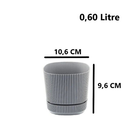 Omnipazar KRS-241 Pera Kare Dekoratif Kaktus Sukulent Saksı 0,60 Litre No 1