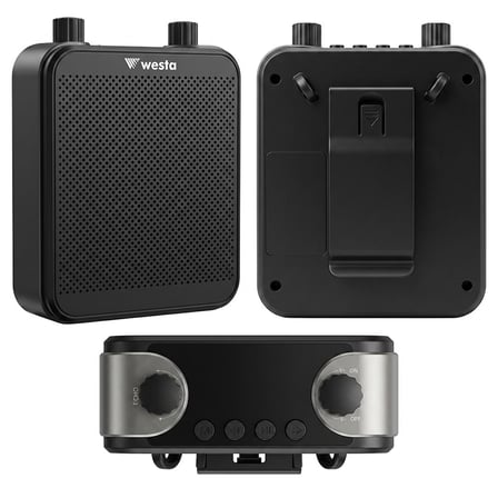 Westa WAP-300T USB + SD Kart Girişli Şarjlı Mini Seyyar Kablosuz Mikrofonlu Rehber Anfisi