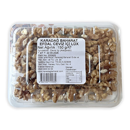 Karadağ Efdal Ceviz İçi 150 gr x 2 Adet
