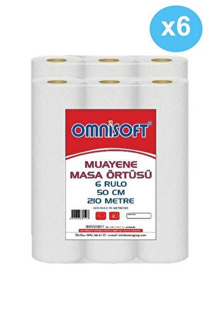 Omnisoft 6 Koli Muayene Masa Sedye Örtüsü Laminesiz 36 Rulo 