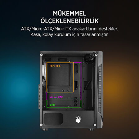 James Donkey Helix H800 | AMD Ryzen 5 5500 | 2 x 8 GB DDR4 | ASUS RX 7600 8 GB | 1 TB SSD Oyuncu Kasa