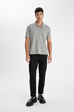 DeFacto Regular Fit Basic Düz Kısa Kollu Polo Tişört D4814AX24SMGR67