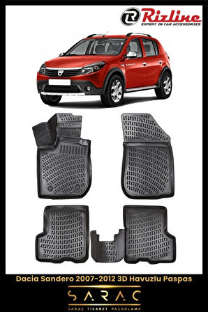 Rizline Dacia Sandero 2012 Model 3D Havuzlu Paspas