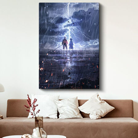 Fırtınalı Yolculuk - Şimşek Işığında Anime Kanvas Tablo