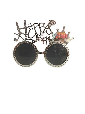 YILBAŞI GÖZLÜK HAPPY NEW YEAR GÜMÜŞ