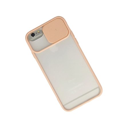 Apple İphone 6 Plus Kılıf Palm Buzlu Kamera Sürgülü Silikon - Pembe