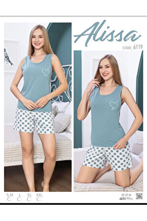 Kadın Pamuklu Pijama Şort Takım 6119