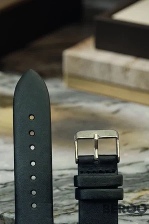 20mm Hakiki Deri Dikişsiz Saat Kordonu Premium Klasik Saat Kayışı Paslanmaz Çelik Tokalı - Siyah