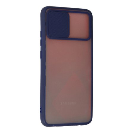 Samsung Galaxy A02s Kılıf Palm Buzlu Kamera Sürgülü Silikon - Lacivert