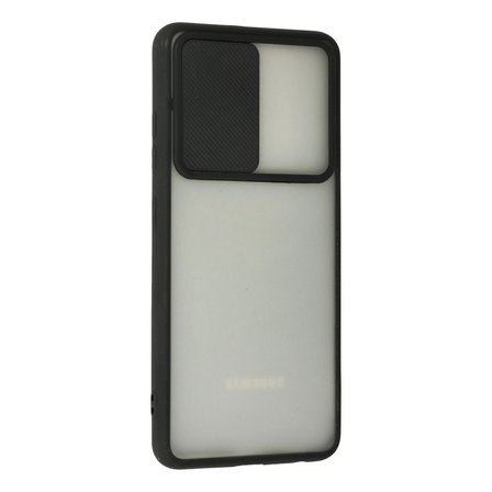 Samsung Galaxy A72 Kılıf Palm Buzlu Kamera Sürgülü Silikon - Siyah
