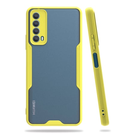 Huawei P Smart 2021 Kılıf Platin Silikon - Sarı