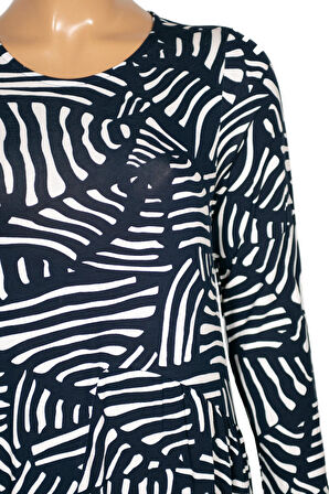 Barem Kadın Funda Belden Basene Büzgülü Penye Lacivert Elbise D56