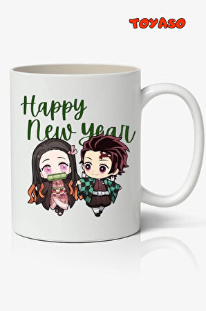 Yılbaşı Yeni Yıl Demon Slayer Tanjiro & Nezuko Anime Temalı Kupa Bardak Sevgiliye Arkadaşa Hediye