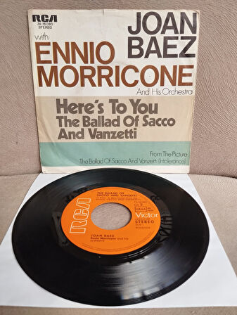 Joan Baez With Ennio Morricone  – Here’s To You - 1971 Almanya Basım 45 lik Plak