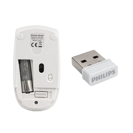 Philips SPK7398W/38 1600 DPI Sessiz Tıklama Beyaz Kablosuz Ofis Mouse