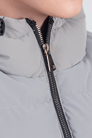 Kız Çocuk Kapüşonlu Nova Kumaş Kışlık Mont KM1010