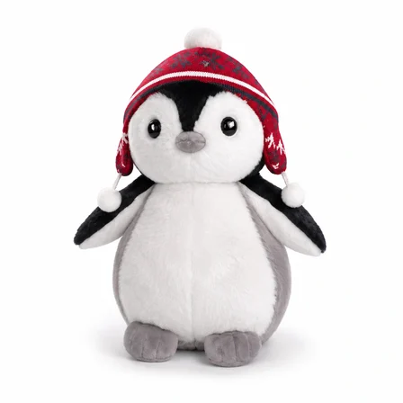 Halley Oyuncak 30 cm Kış Şapkalı Peluş Penguen – Yumuşak Sevimli Peluş Oyuncak