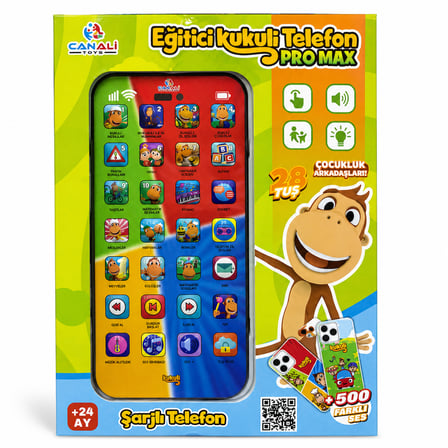 Eğitici Kukuli Telefon Pro Max – 28 Tuşlu Şarjlı Eğitici Oyuncak