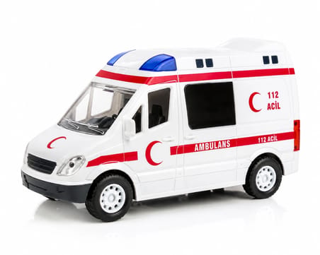 17 cm Sesli Işıklı Sürtme Mekanizmalı Ambulans Oyuncak – Süper Araçlar