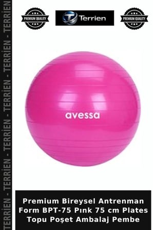 Premium Bireysel Antrenman Form BPT-75 Pınk 75 cm Plates Topu Poşet Ambalaj Pembe