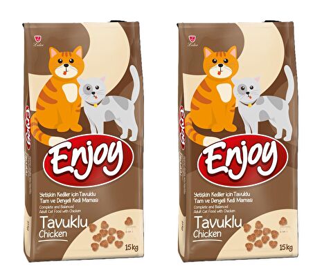 Enjoy Tavuklu Yetişkin Kedi Maması 15 Kg x 2 Adet 