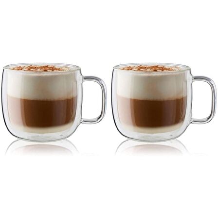 Zwilling Çift Camlı Kulplu 2'li Cappucino Bardak Seti - 450 ml