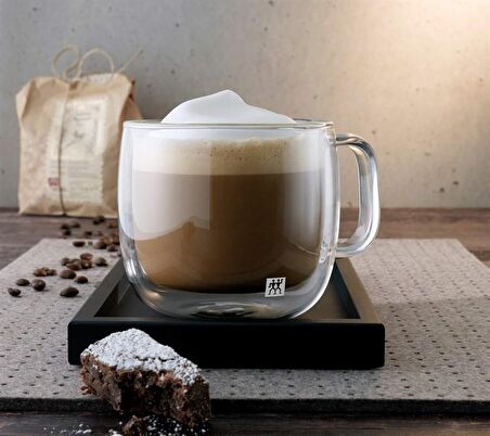 Zwilling Çift Camlı Kulplu 2'li Cappucino Bardak Seti - 450 ml