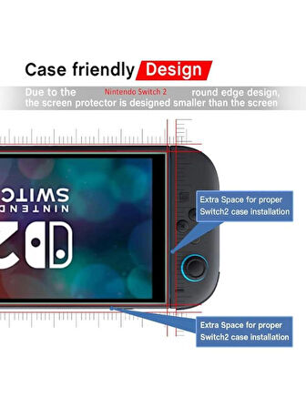 Switch 2 Temperli Cam Ekran Koruyucu 2li Paket (Nintendo Switch 2)