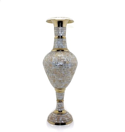 Pirinç Sedefli Vazo 60 Cm Ksk130
