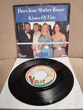 ABBA – Does Your Mother Know / Kisses Of Fire - 1979  Fransa Basım 45 lik Plak