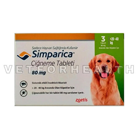 Zoetis Simparica 20-40 Kg Köpekler için 1 Kutu SKT:2026