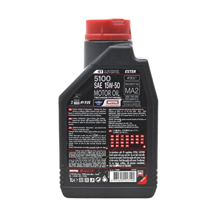 Motul 5100 15W-50 4T 1 Lt 4 Zamanlı Motosiklet Motor Yağı