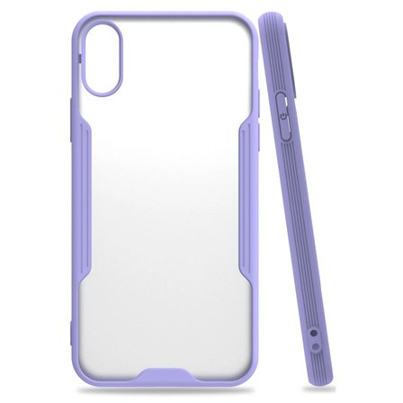 Apple İphone X Kılıf Platin Silikon - Lila