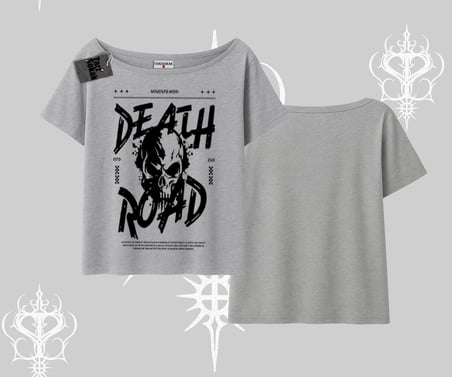 Kayık Yaka Tshirt Death Road Memento Mori Street Manifest