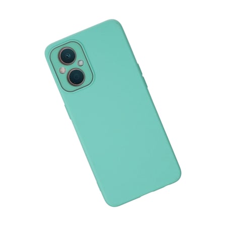 Oppo Reno 7 Lite Kılıf Lansman Glass Kapak - Turkuaz