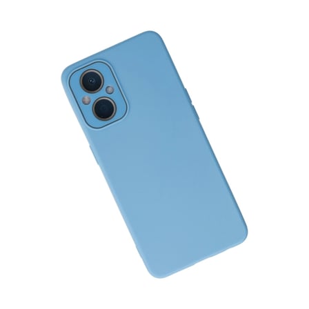 Oppo Reno 7 Lite Kılıf Lansman Glass Kapak - Mavi