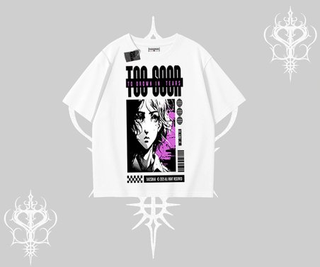 Oversize Tshirt Too Good Anime Girl Grafik Baskılı
