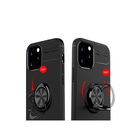Apple İphone 12 Kılıf Range Yüzüklü Silikon - Siyah-mavi