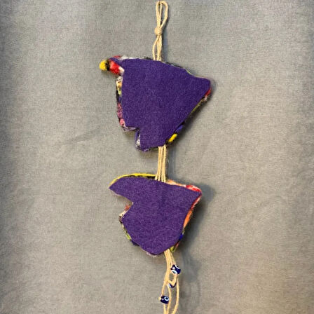 Uretti - Tülin 3528 - El Yapımı Keçe Renkli Neşeli Balıklar Duvar Süsü - 14 x 45 cm