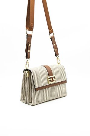 Kadın Çapraz Çanta 1009-39558 SİLVER POLO ÇAPRAZ Kadın ÇANTASI M132 BEJ-MAT TABA