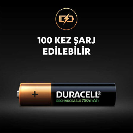 Duracell 750 Mah Şarjlı İnce Pil 2’li