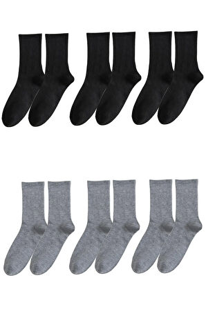 Unisex 6'lı Düz Tenis Model Çorap