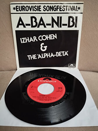 IZHAR COHEN - A BA NI BI (ENGLISH VERSION)-1978 HOLLANDA  BASIM 45 LİK PLAK(1978 EUROVISION 1. Sİ)