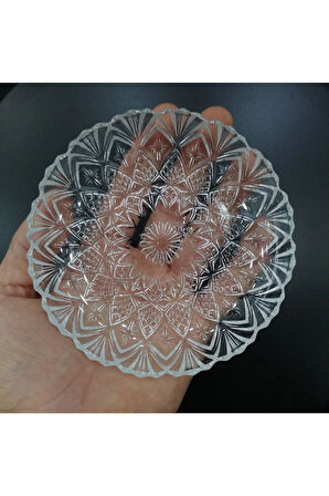 Almarandi Kesme Cam 6 Lı Tatlı Tabağı