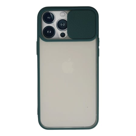 Apple İphone 13 Pro Max Kılıf Palm Buzlu Kamera Sürgülü Silikon - Yeşil