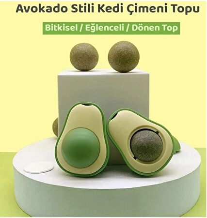 Avokado Şeklinde Catnipli Doğal Kedi Yalama Topu 6 Cm