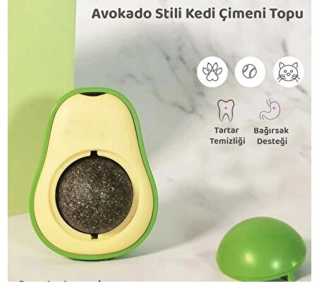 Avokado Şeklinde Catnipli Doğal Kedi Yalama Topu 6 Cm