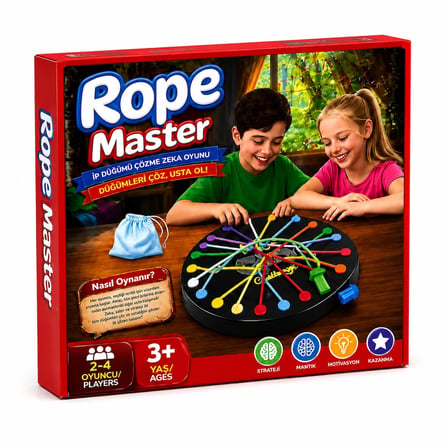 Moli Toys Rope Master Ip Düğümü Çözme Zeka Oyunu – 2-4 Oyunculu Eğitici Aile ve Çocuk Masa Oyunu 3+ Yaş